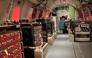 The interior of the E-11 aircraft including multiple Marway PDUs.