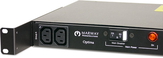 Marway 520 Series PDU with mounting bracket in recessed position.