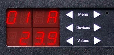 A closeup of Marway's RCM controller display and keypad.