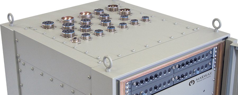 Photo of Marway PowerPlus rack developed for naval ship power distribution.